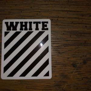 Off-white stripe logo sticker